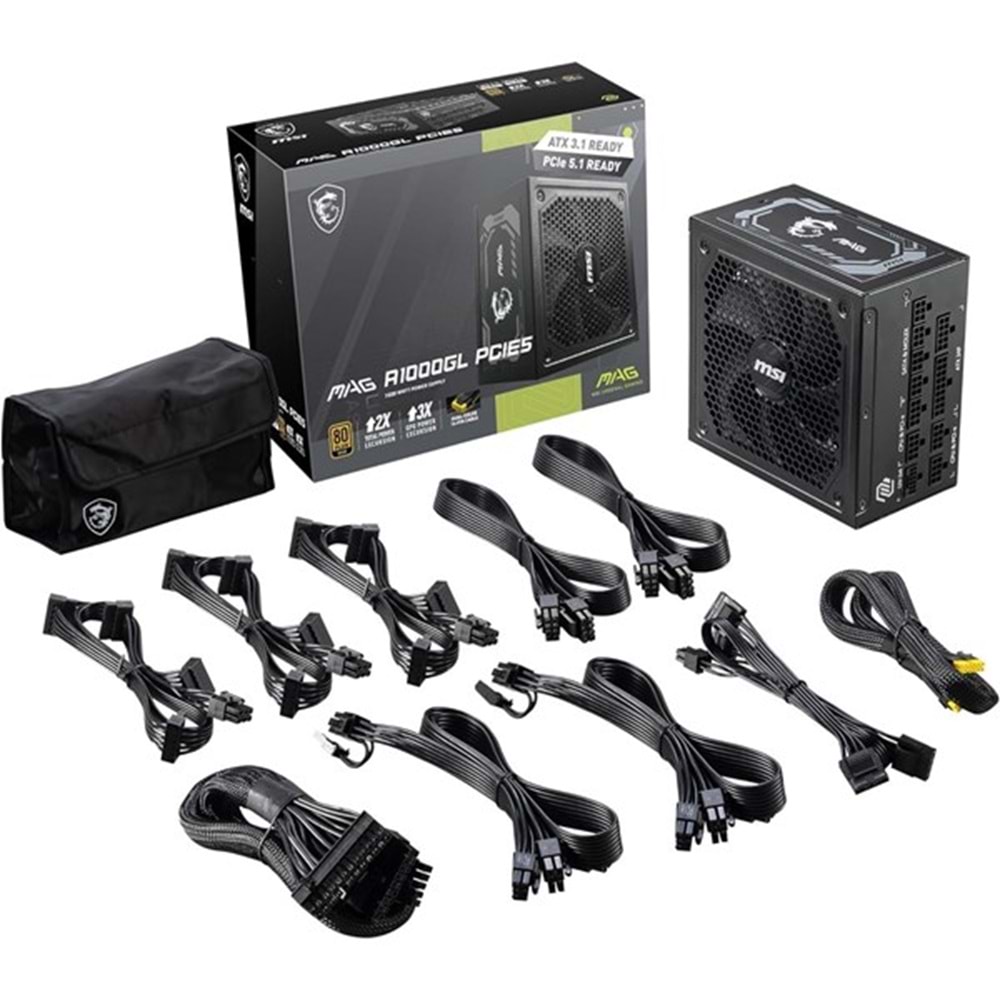 MSI 1000W 80+ GOLD MAG A1000GL PCIE 5.1 TAM MODÜLER POWER SUPPLY