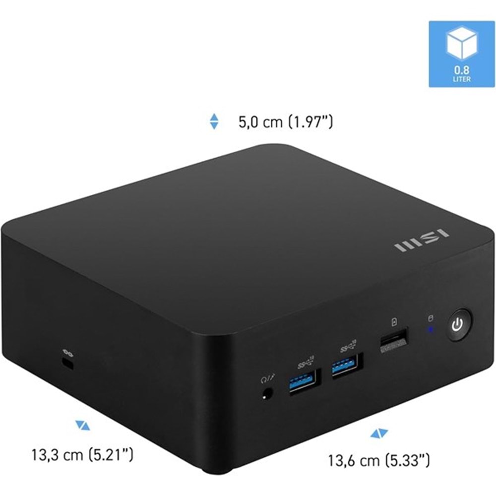 MSI CUBI NUC 1M-003Eu CORE 3 100U-8GB DDR5 RAM-512GB NVME-W11 PRO MINI PC