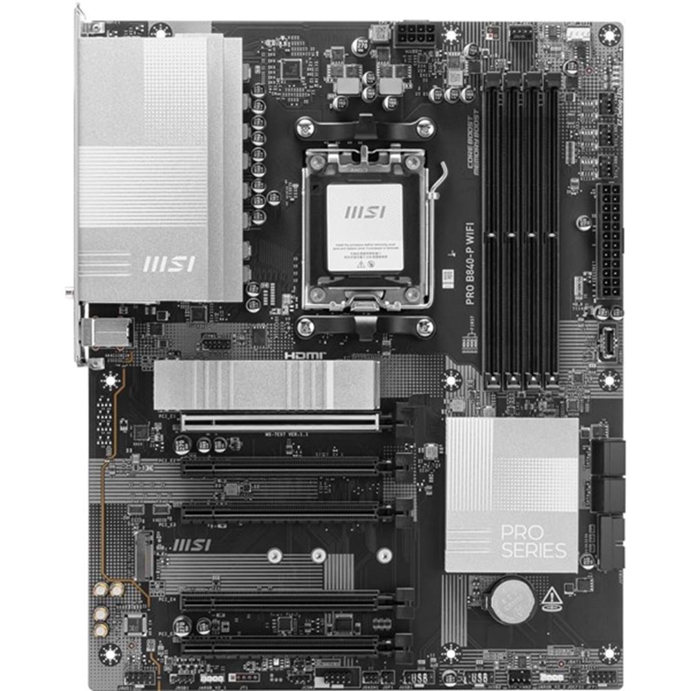 MSI PRO B840-P WIFI7 DDR5 HDMI USBC PCIE 4.0 AM5 ATX