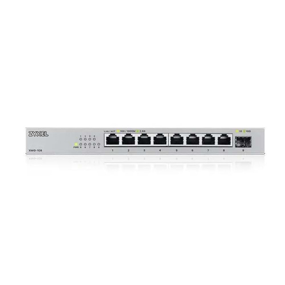 ZYXEL 8port XMG-108 2.5 Gigabit-1-SFP 10GbE Yönetilemez Switch Metal