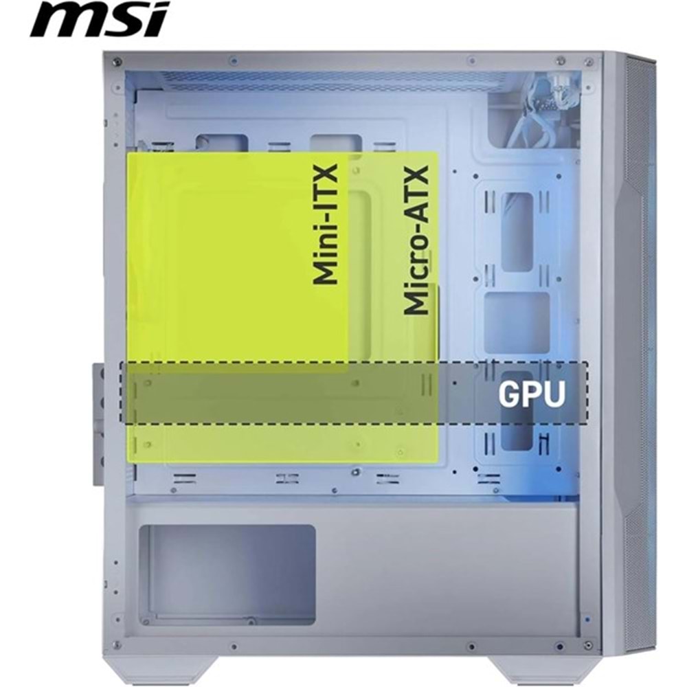 MSI MAG FORCE M100R WHITE GAMING MICRO-TOWER PC KASASI BEYAZ
