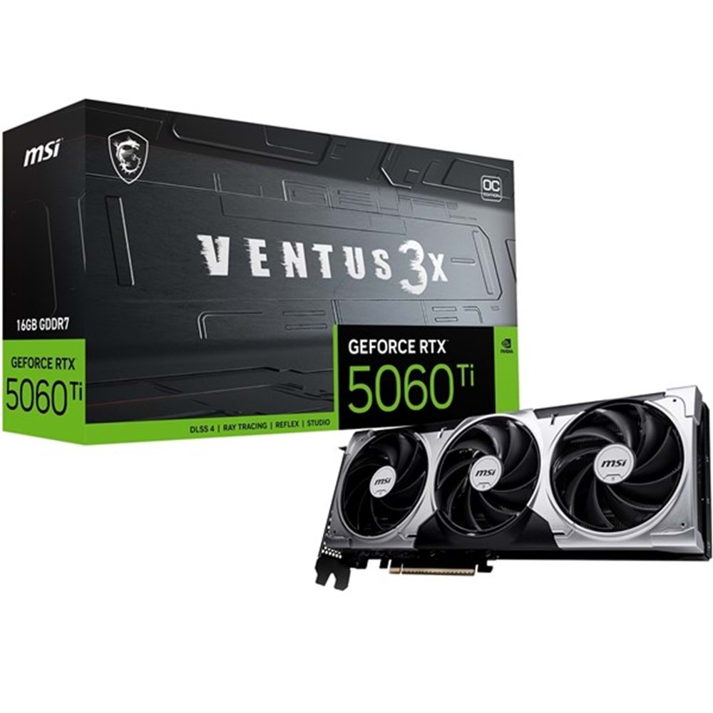 MSI VGA GEFORCE RTX 5060 TI 16G VENUTS 3X OC GDDR7 128B DX12 PCIE 5.0 X16 (3XDP / 1XHDMI)