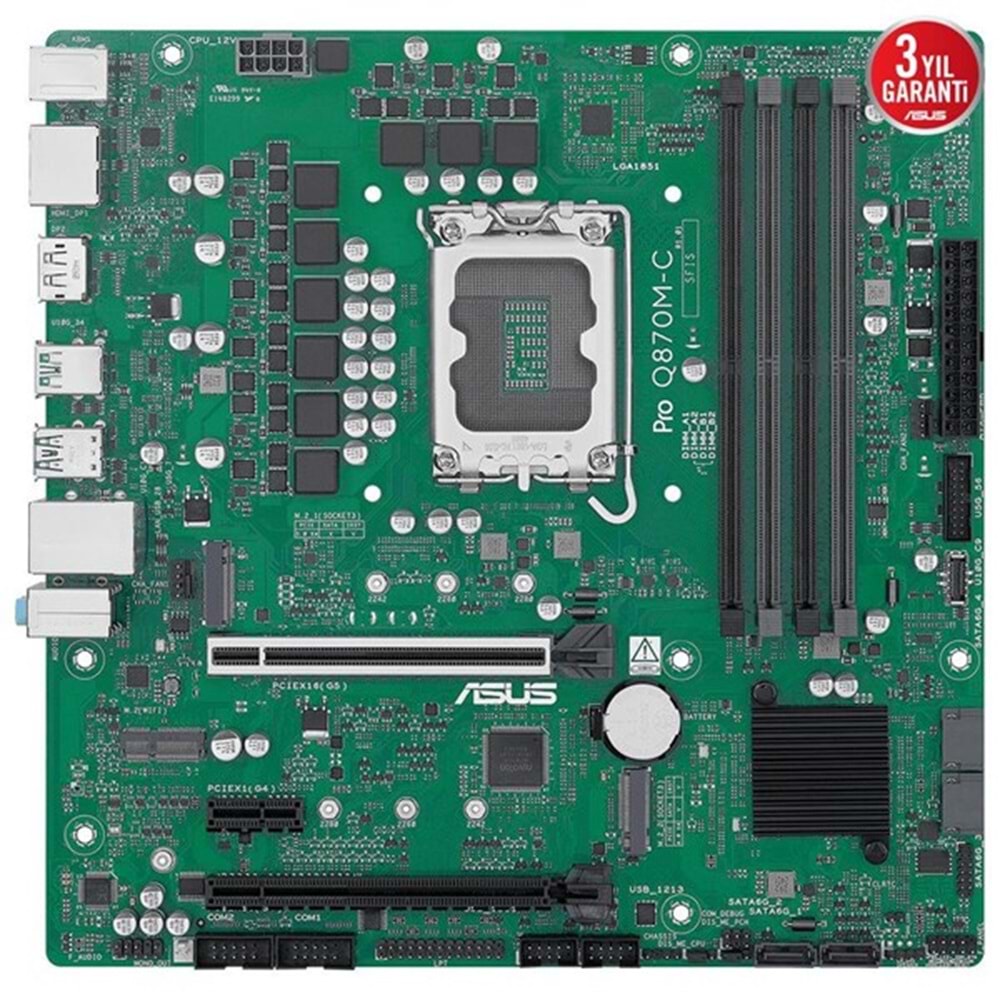 ASUS PRO Q870M-C CSM DDR5 HDMI-DP PCIE 5.0 1851P MATX KURUMSAL ANAKART