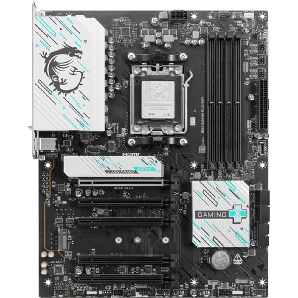 MSI PRO B840M GAMING PLUS WIFI6E DDR5 HDMI PCIe 16X v4.0 AM5 mATX