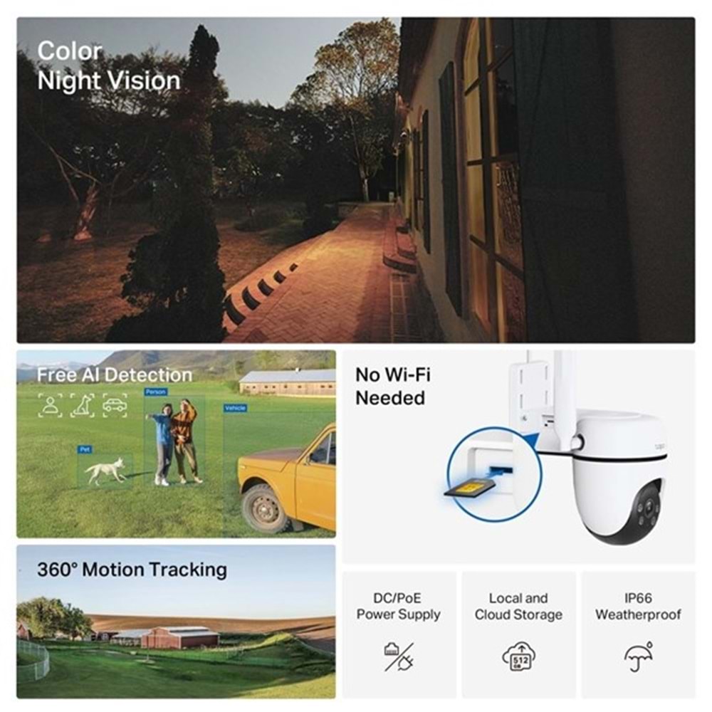 TP-LINK TAPO C501GW Dış Mekan Pan/Tilt 4G LTE IP Kamera