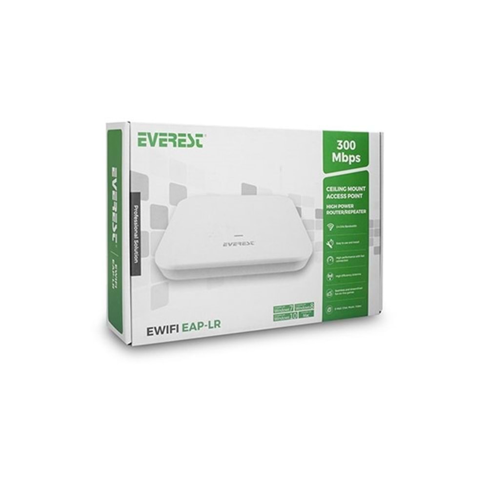 Everest EWİFİ EAP-LR N300 2.4Ghz Tavan Tipi Kablosuz Router Acces Point
