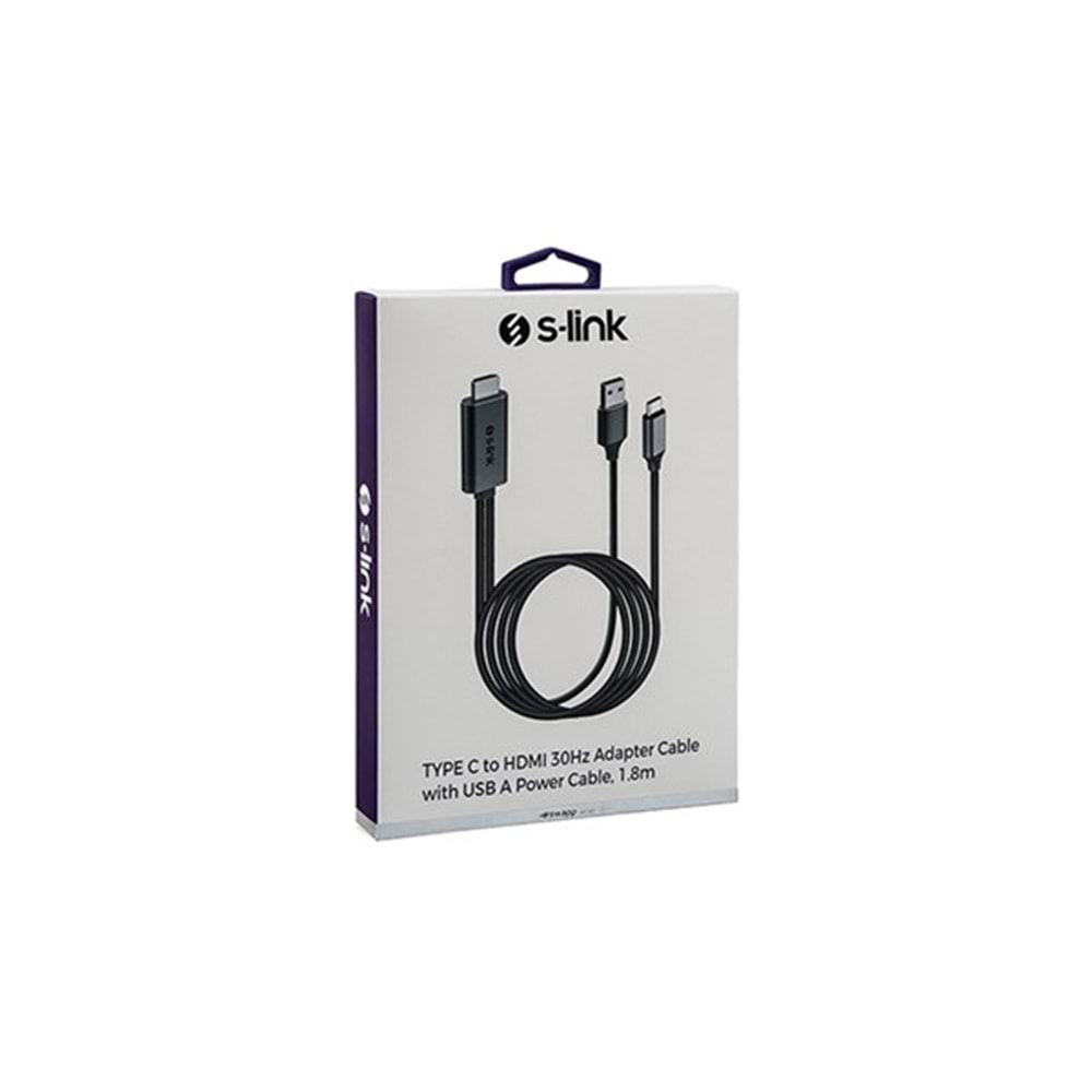 S-Link Swapp SW-513 HDMI to TypeC + USB 1.8m Mobil Telefon Uyumlu Görüntü Aktarıcı Kablo