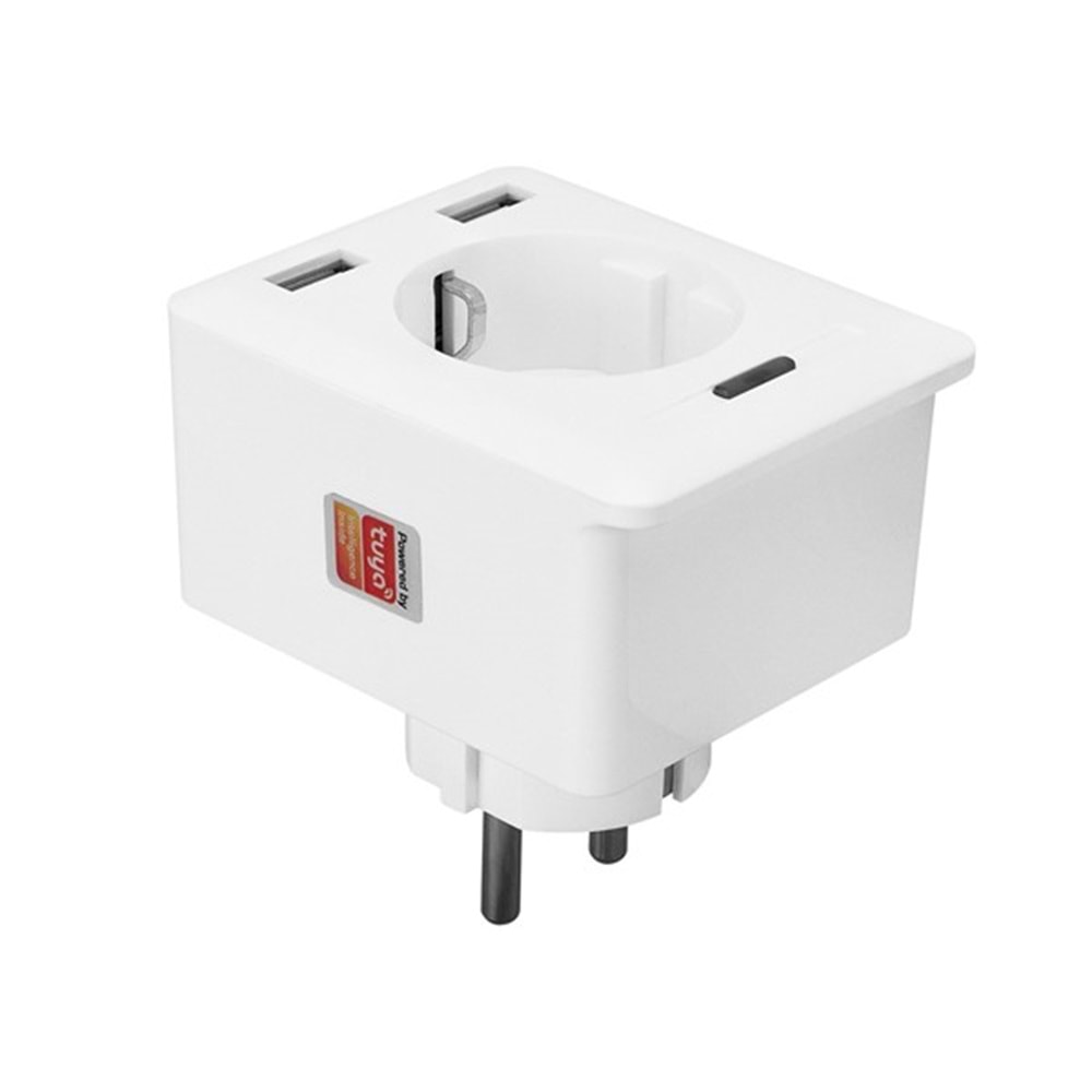S-Link Swapp SL-04 10A Akım Korumalı Akıllı Priz 2 USB 2.4 Ghz Wifi TUYA Destekli