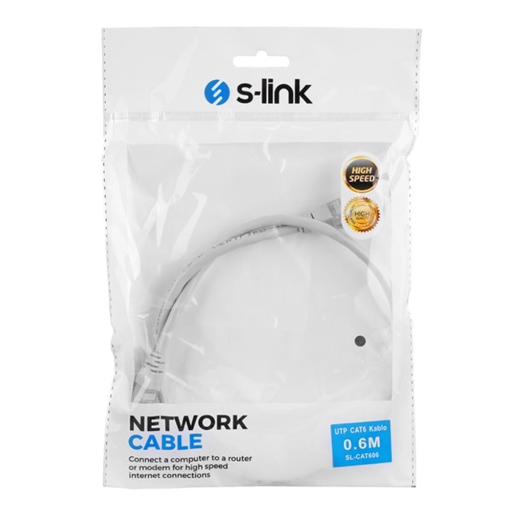 S-link SL-CAT606TR 0.6m Turuncu CAT6 Patch Kablosu