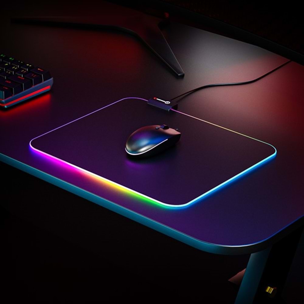 Rampage MP-21 Siyah 252*328*3mm RGB Ledli Gaming Mouse Pad