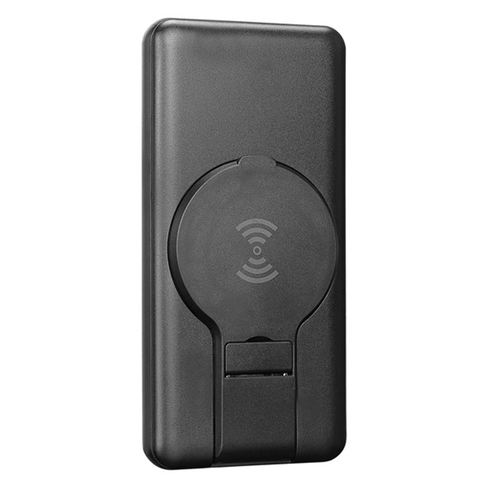 S-link P110 10000mAh PRM PD22.5W+QC3.0 Magsafe 15W Kablosuz Standlı Siyah Taşınabilir Pil Şarj Cihazı Powerbank