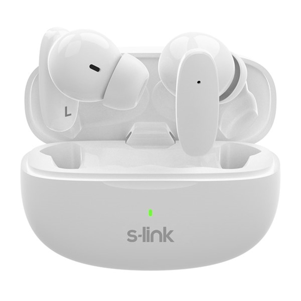 S-LINK EARDOPES SL-TWS08 Beyaz 4 Mikrofonlu Enc Dual Mıc. TWS 50/500mah BT Mikrofonlu Kulaklık