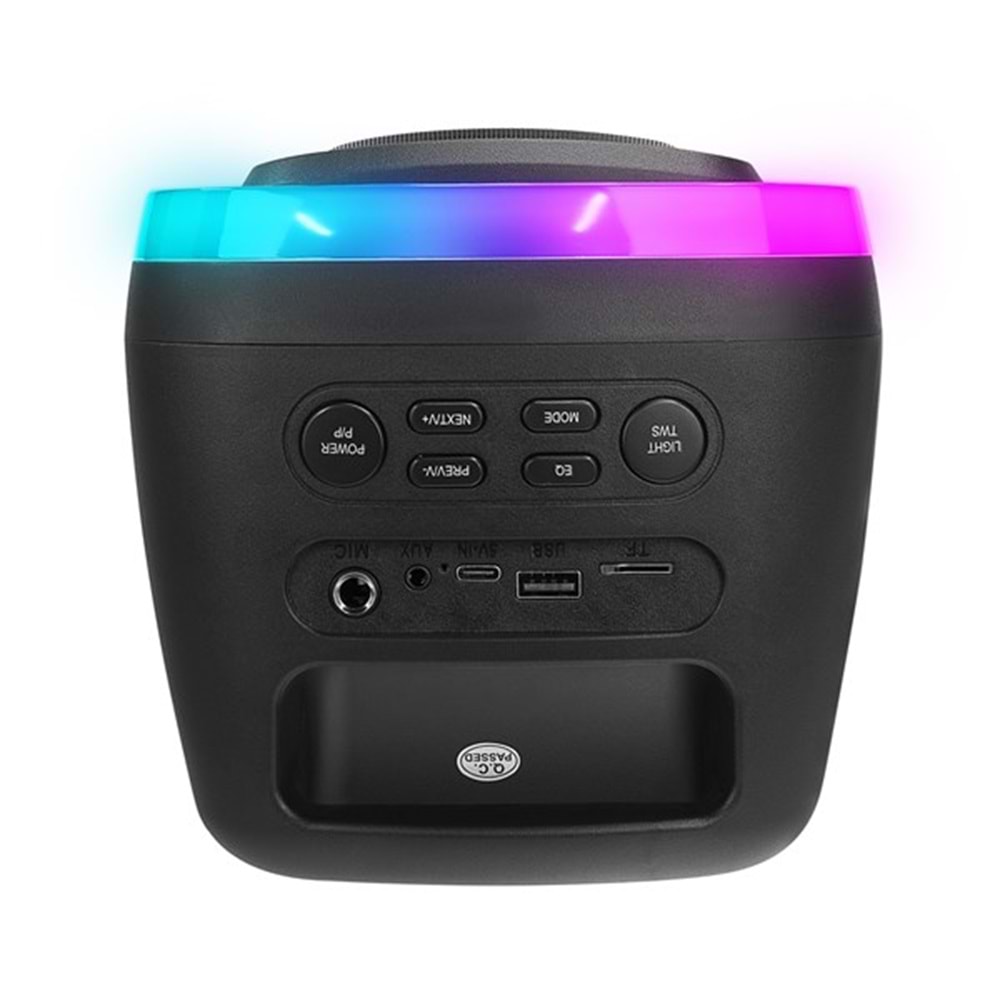 MIKADO MD-C18 Siyah 8W RGB Işıklı Taşınabilir Hoparlör