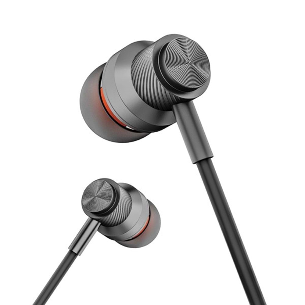 Hytech HY-XBK56 TypeC Telefon Uyumlu Metal Siyah Kulak İçi Mikrofonlu Kulaklık