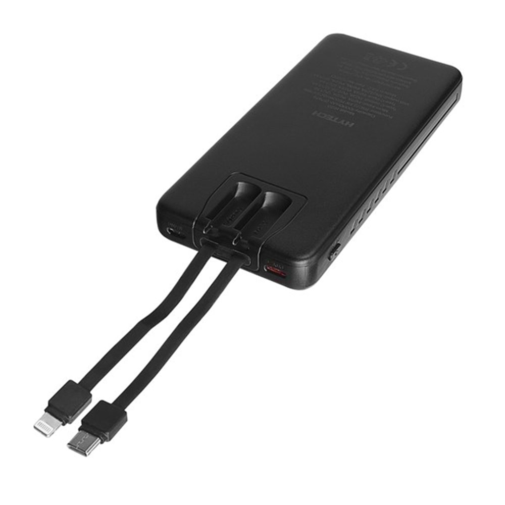 HYTECH H120 10000mAh HSC22.5W PD20W+QC3.0 18W Siyah LCD Şeffaf Taşınabilir Pil Şarj Cihazı Powerbank