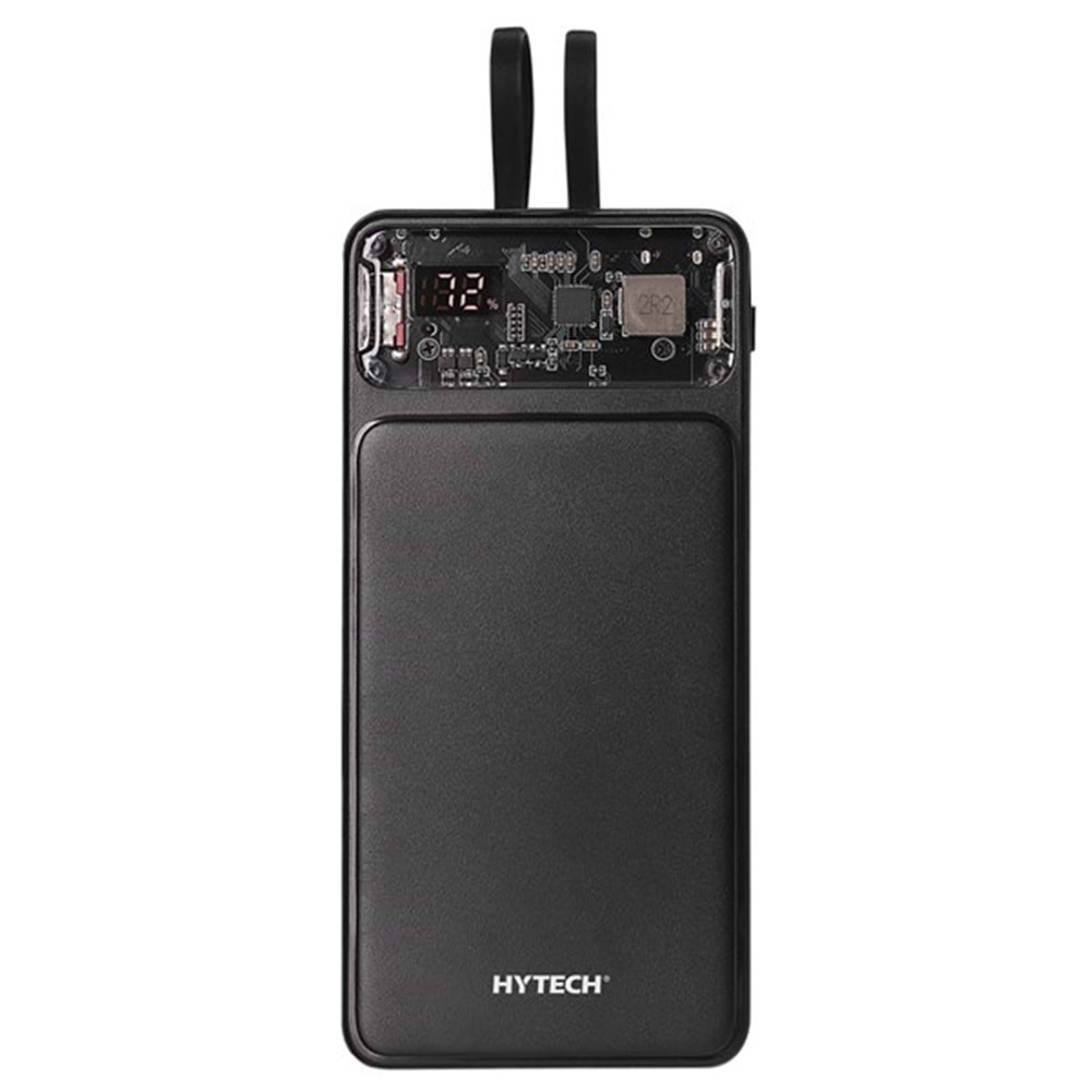 HYTECH H120 10000mAh HSC22.5W PD20W+QC3.0 18W Siyah LCD Şeffaf Taşınabilir Pil Şarj Cihazı Powerbank