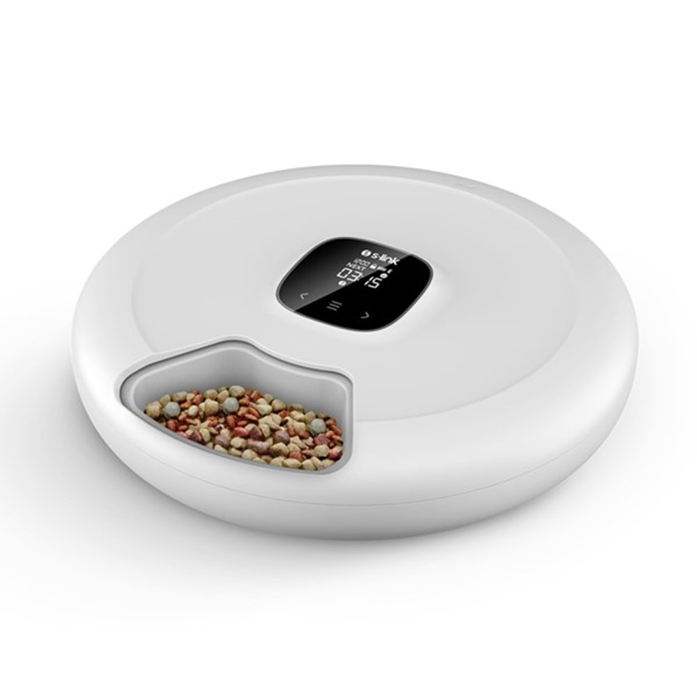 S-LINK SL-24 Otomatik Yem Kabı 6'sı 1 Arada Islak ve Kuru 170ml Porsiyon Kontrollu Kedi Köpek Besleyici Wifi TUYA Destek