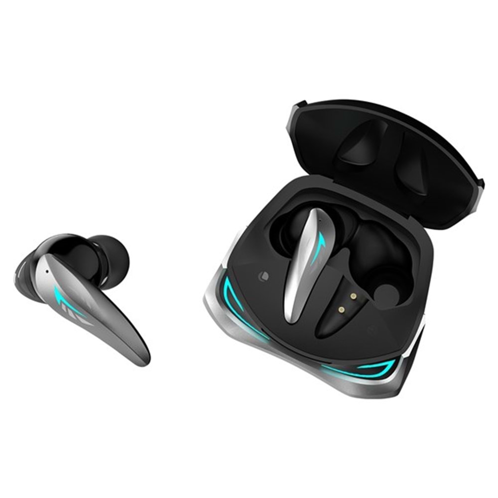 RAMPAGE Clutch T01 Siyah/Gümüş 4 Mikrofonlu ENC+ANC Oyuncu Bluetooth V5.3 TWS Gerçek Kablosuz Kulaklık