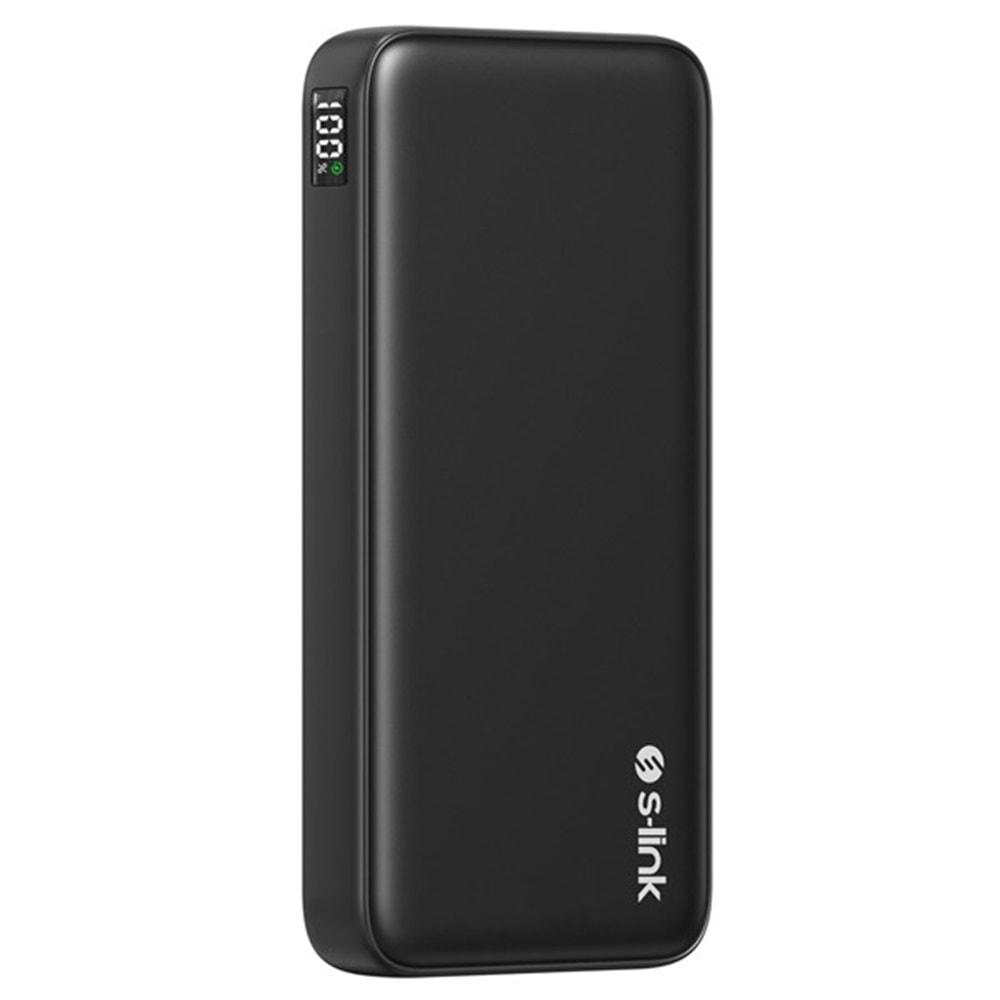 S-LINK P311L 10000mAh PRM LED Logo HSC22.5W+PD20W+QC3.0 Siyah LCD Taşınabilir Pil Şarj Cihazı Powerbank