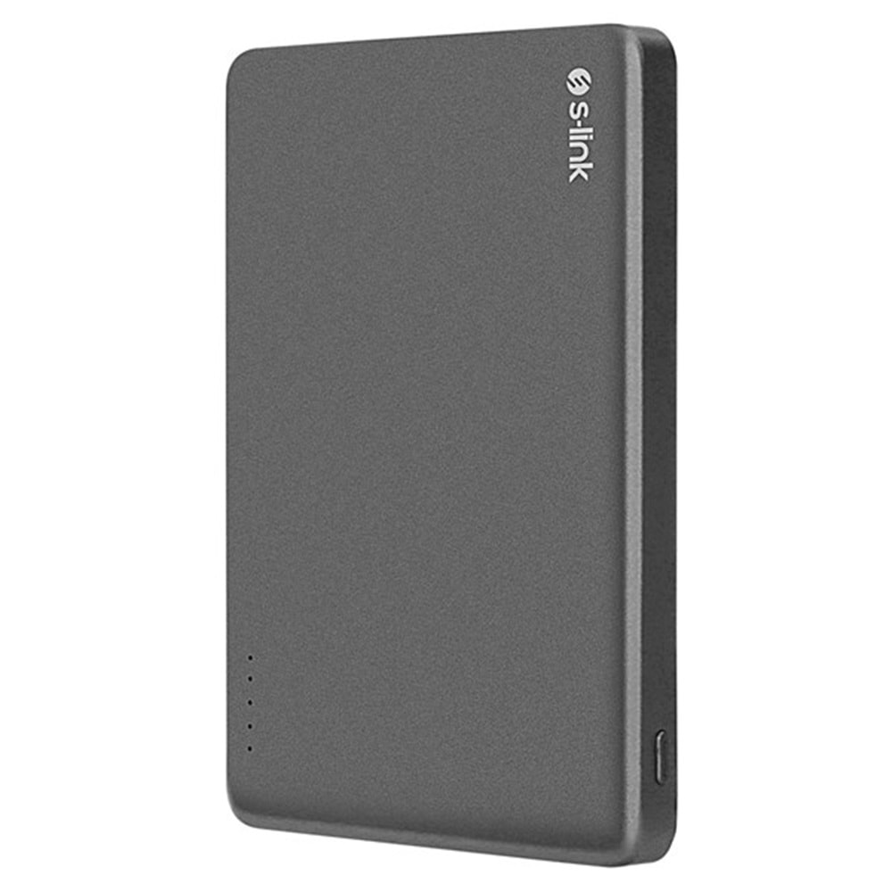 S-LINK MG105 5000mAh PD20W Magsafe 15W Kablosuz Type-C Gri Taşınabilir Metal Şarj Cihazı Powerbank
