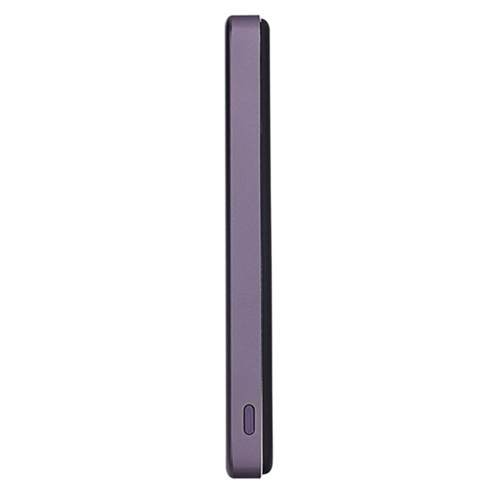 S-LINK MG105 5000mAh PD20W Magsafe 15W Kablosuz Type-C Mor Taşınabilir Metal Şarj Cihazı Powerbank