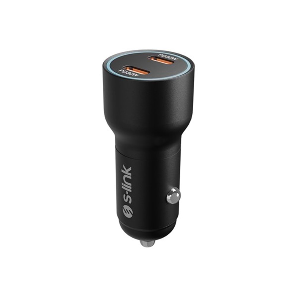 S-LINK SL-AC60 60W PD 3.0 PD 30W + PD30W Siyah Araç Şarj Cihazı