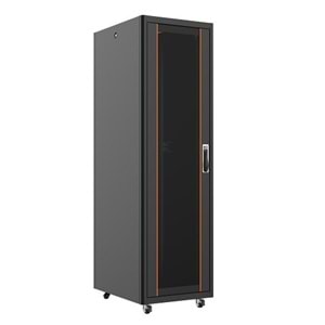 AGER 26U 600x800mm Dikili Tip Siyah Kabinet Agena AG-AN26U6080S1 Cam Kapak 