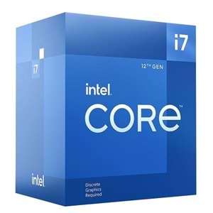 INTEL CORE i7 12700KF 37MB 12çekirdekli VGA YOK 1700p 125w Kutulu+Fansız