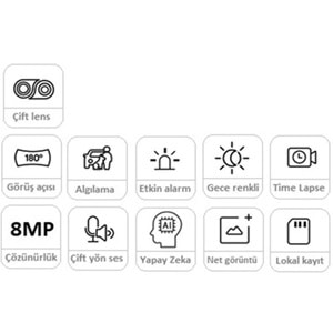 REOLINK 8MP PANORAMİK 3,2MM Duo 2 IP Güvenlik Kamerası PoE IP65, Renkli