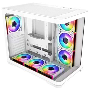 GameBooster 750W 80+ BRONZE Seaview GB-G2852W Gaming Mid-Tower PC Kasası Beyaz 360MM Sıvı Soğutucu Desteği