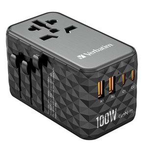 VERBATIM CHR ATA-06 GaN III Evrensel Seyahat Adaptörü 100W