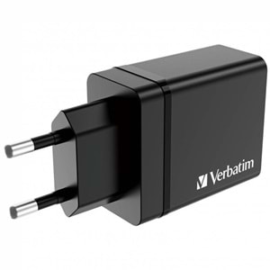 VERBATIM CHR-30EU1 30W 4 Bağlantı Noktalı USB Duvar Şarj Cihazı - Siyah