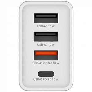 VERBATIM CHR-30EU2 30W 4 Bağlantı Noktalı USB Duvar Şarj Cihazı - Beyaz