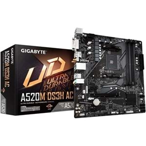 GIGABYTE A520 A520M-DS3H-AC WIFI DDR4 HDMI-DP-DVI PCIE 4.0 AM4 MATX