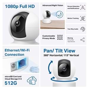 TP-LINK 2MP TAPO C202 PAN-TILT EV GÜVENLİK KAMERASI