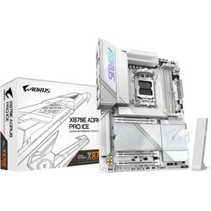 GIGABYTE X870E X870E AORUS PRO ICE WIFI7 DDR5 HDMI-DP TYPEC PCIE 5.0 AM5 ATX BEYAZ