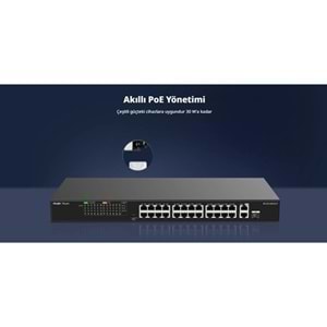 RUIJIE REYEE 16port RG-ES118FGS-LP 10/100 2-UPLINK 2-SFP 120W YÖNETİLEMEZ POE SWITCH