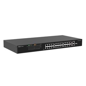 RUIJIE REYEE 24port RG-ES126FGS-LP 10/100 2-UPLINK 1-SFP 180W YÖNETİLEMEZ POE SWITCH