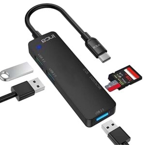 INCA ITPC-5T 4port Type-C Kart Okuyucu USB Çoklayıcı Hub