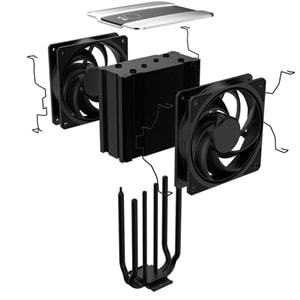 COOLERMASTER V4 ALPHA 3DHP MAZ-T2HP-217PK-R1 AM5-1851P HAVA SOĞUTMALI DUAL İŞLEMCİ FANI