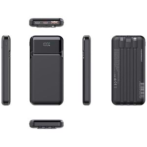 POWERBOOST NIGHT 125B 10000mAh 22.5W Dahili Kablolu LCD Siyah Taşınabilir Şarj Cihazı Powerbank