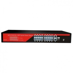 EZCOOL 16port EZ-16PSF-SFP GIGABIT 1-SFP 2-UPLINK 240W YÖNETİLEMEZ SWITCH