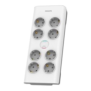 PHILIPS 8-li SPN7080WA/62 900 Joules Akım Koruma Prizi Beyaz