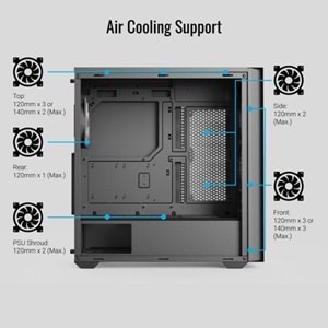 AEROCOOL D502A GAMING MID-TOWER PC KASASI