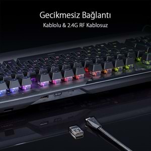 ASUS ROG CLAYMORE II KABLOSUZ RGB MEKANIK GAMING KLAVYE