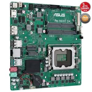 ASUS PRO H610T D4-CSM DDR4 HDMI-DP PCIE 4.0 1700P MITX KURUMSAL ANAKART
