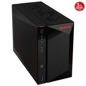 ASUSTOR AS5402T-4GB CELERON N5105-4GB RAM-2-diskli Nas Sunucu (Disksiz)