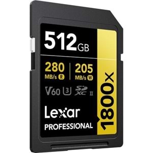 LEXAR 512GB PROFESSIONAL 1800X LSD1800512G-BNNNG SDHC HAFIZA KARTI