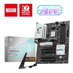 MSI PRO B840M GAMING PLUS WIFI6E DDR5 HDMI PCIe 16X v4.0 AM5 mATX