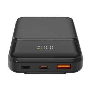 S-LINK P104 10000mAh PRM Dahili Kablolu HSC22.5W+PD20W Siyah LCD Taşınabilir Pil Şarj Cihazı Powerbank